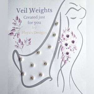 Pearl Veil Weights Set of 10, Magnetic Veil Weights, Wedding Veil Weights, 8mm